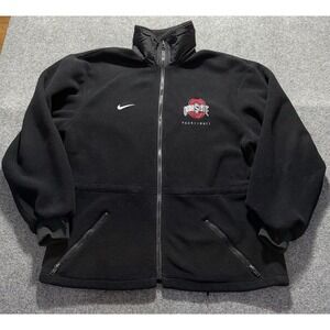 Vtg Nike Ohio State‎ Basketball Mens M Black Fleece Zip Up Y2K Player Issue
